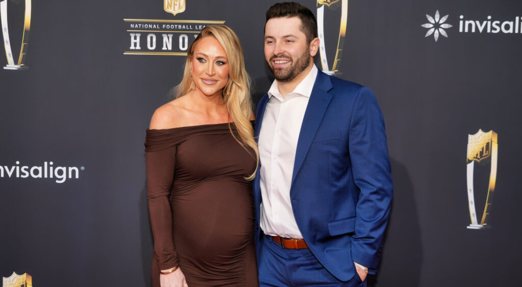 Baker and Emily Mayfield at the NFL Honors.