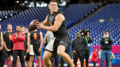 Diego Pavia during the 2026 NFL Combine.