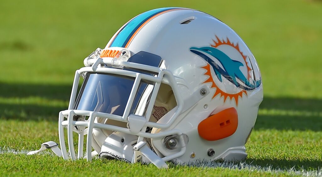 Miami Dolphins helmet.
