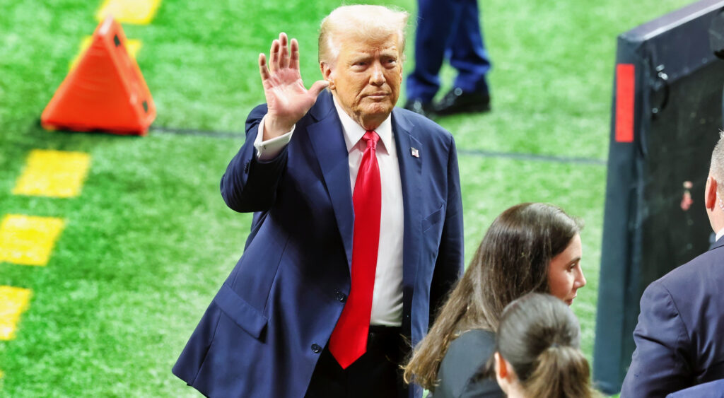 Donald Trump before Super Bowl LIX.