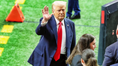Donald Trump before Super Bowl LIX.
