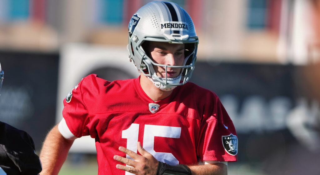 Fernando Mendoza during practice.