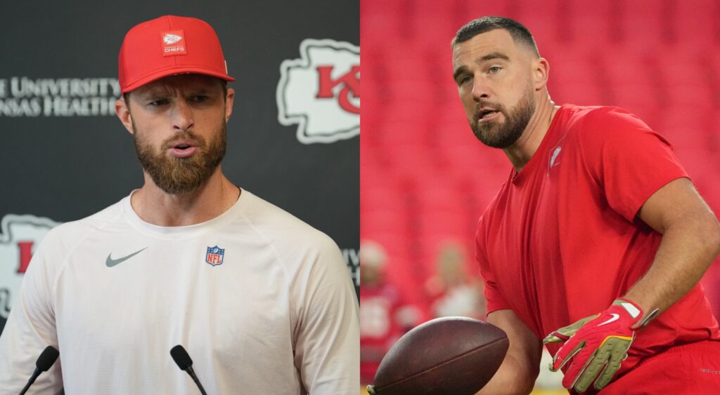 Harrison Butker and Travis Kelce