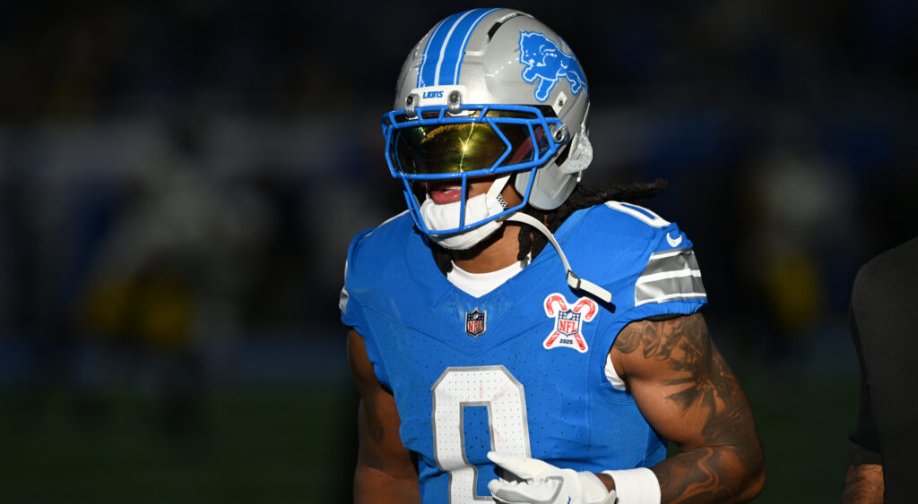 Jahmyr Gibbs before facing the Pittsburgh Steelers.