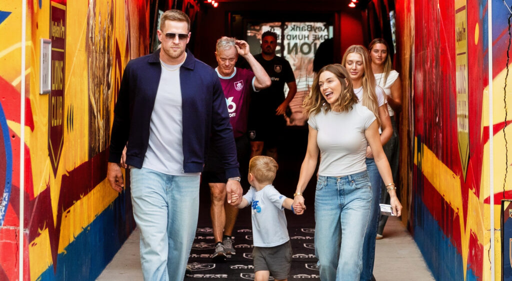 JJ Watt and his wife before a MLS game.