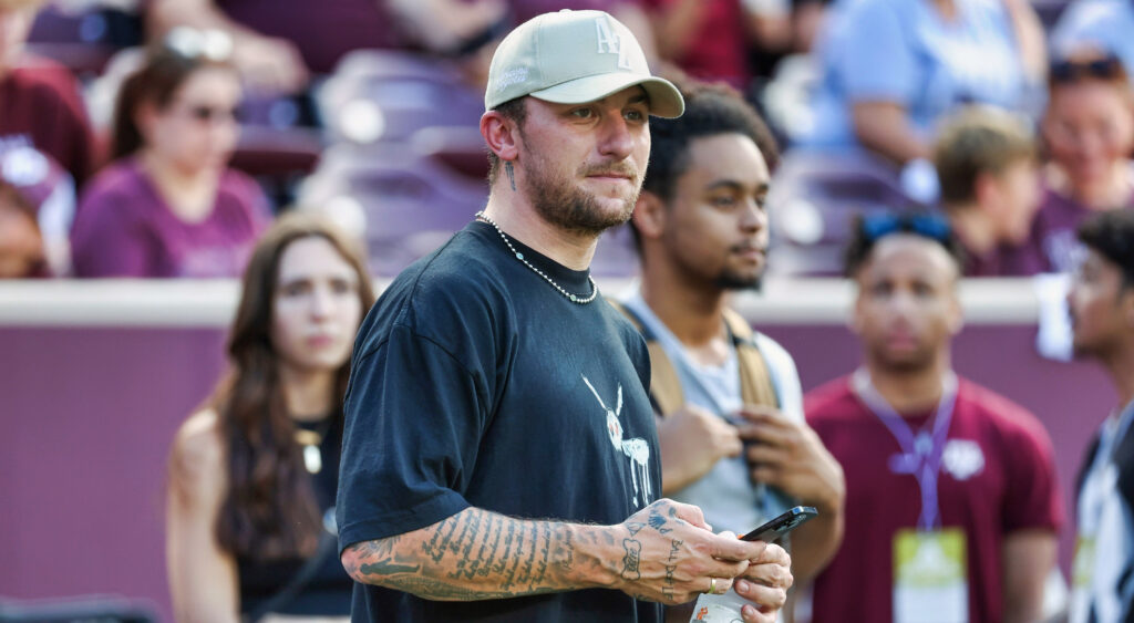Johnny Manziel at a college game.