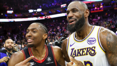 Tyrese Maxey and LeBron James.