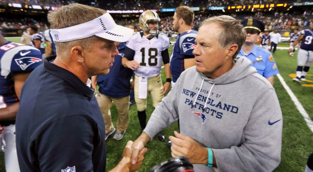 Sean Payton and Bill Belichick after a game.