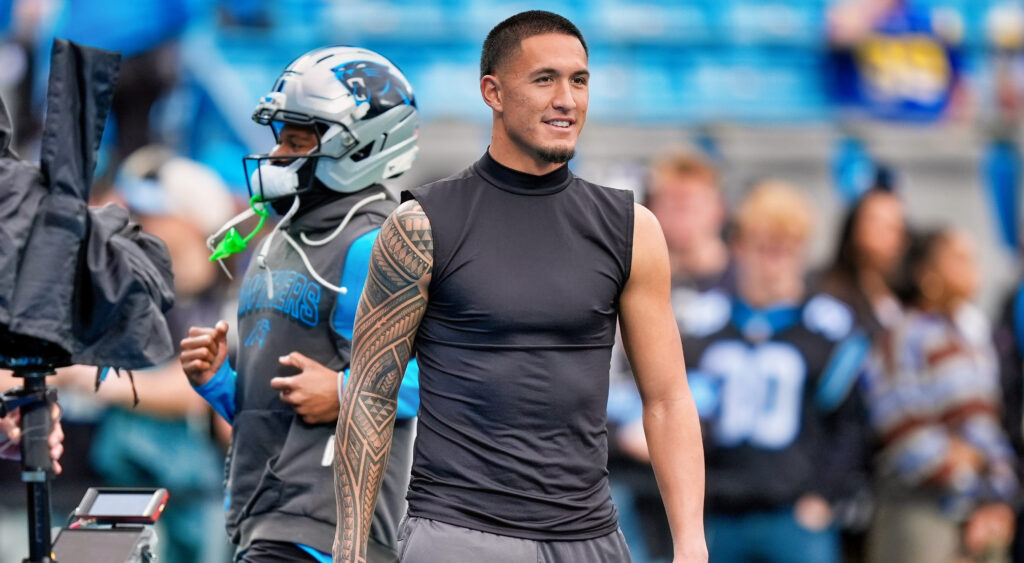 Tetairoa McMillan before a game.