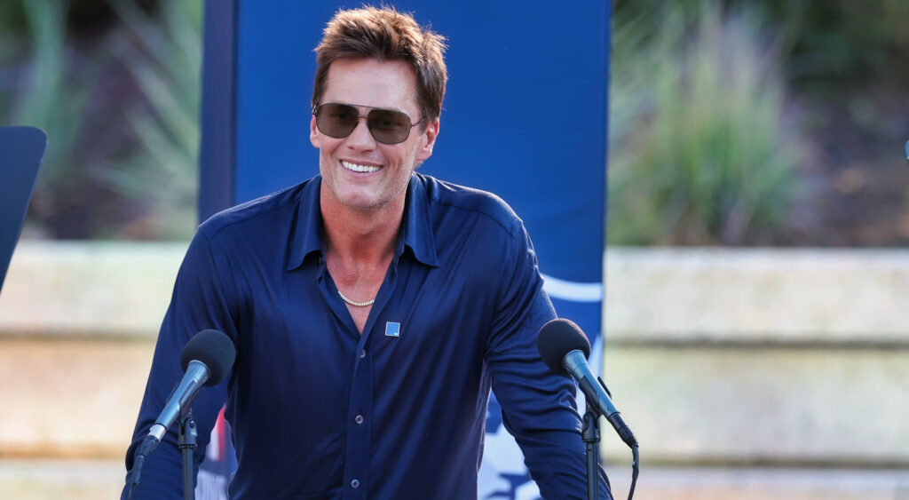 Tom Brady during his statue unveiling.